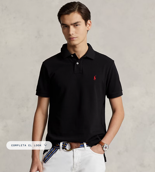 El icónico polo de malla corte ajustado / Polo cuello camisero corte ajustado Ralph Lauren